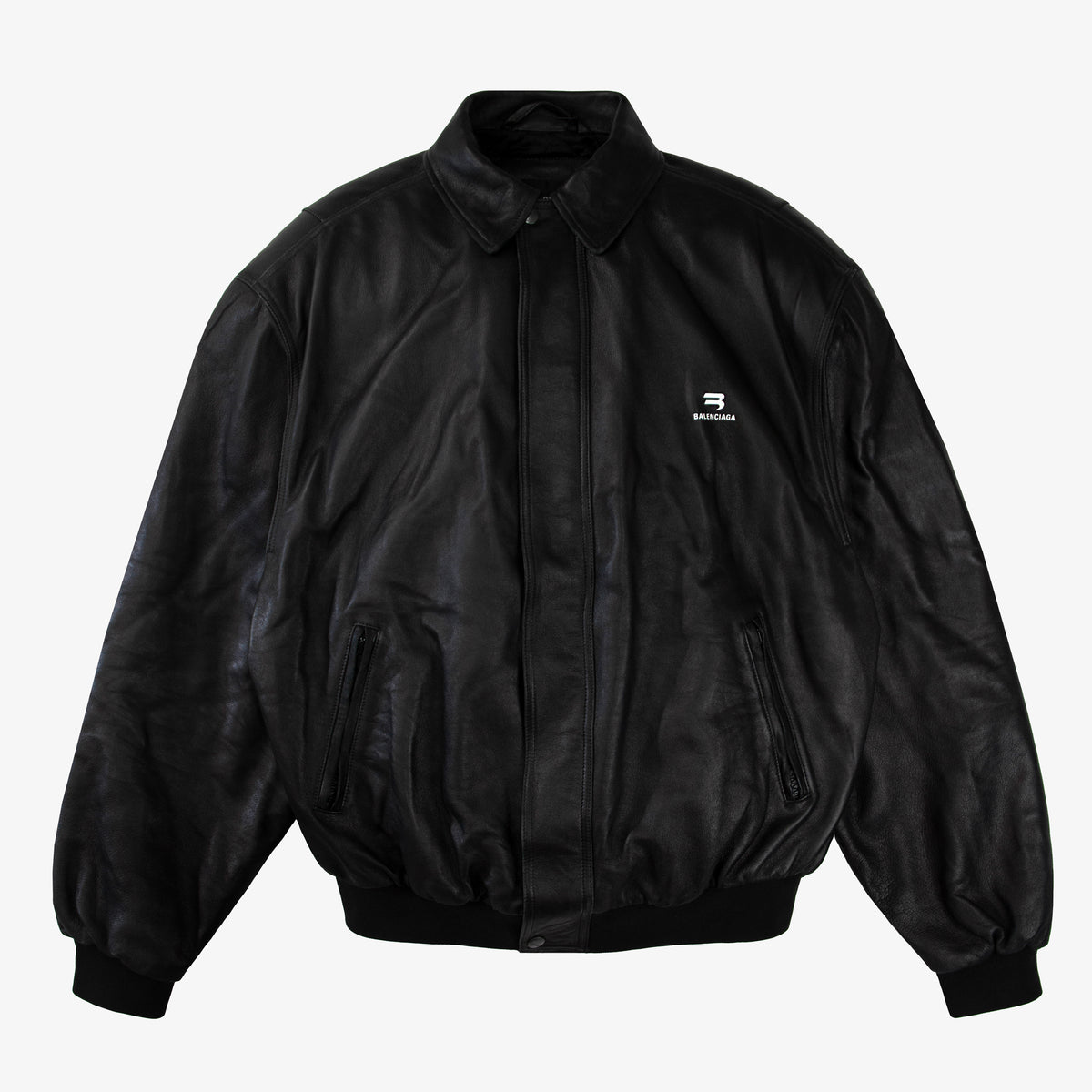 BALENCIAGA SPORTY B TAXI LEATHER BOMBER JACKET – OB LLC