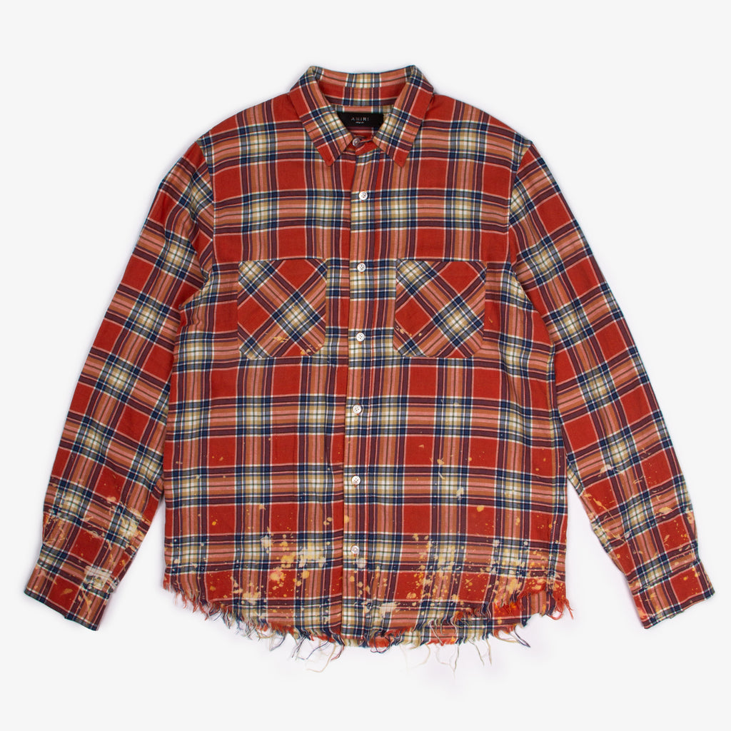 FRAYED LEATHER LOGO FLANNEL