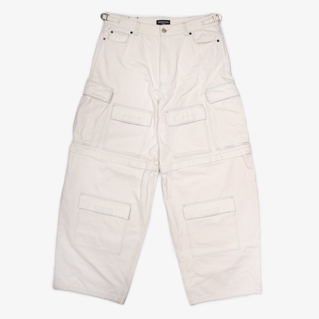 WHITE BAGGY CARGO PANT