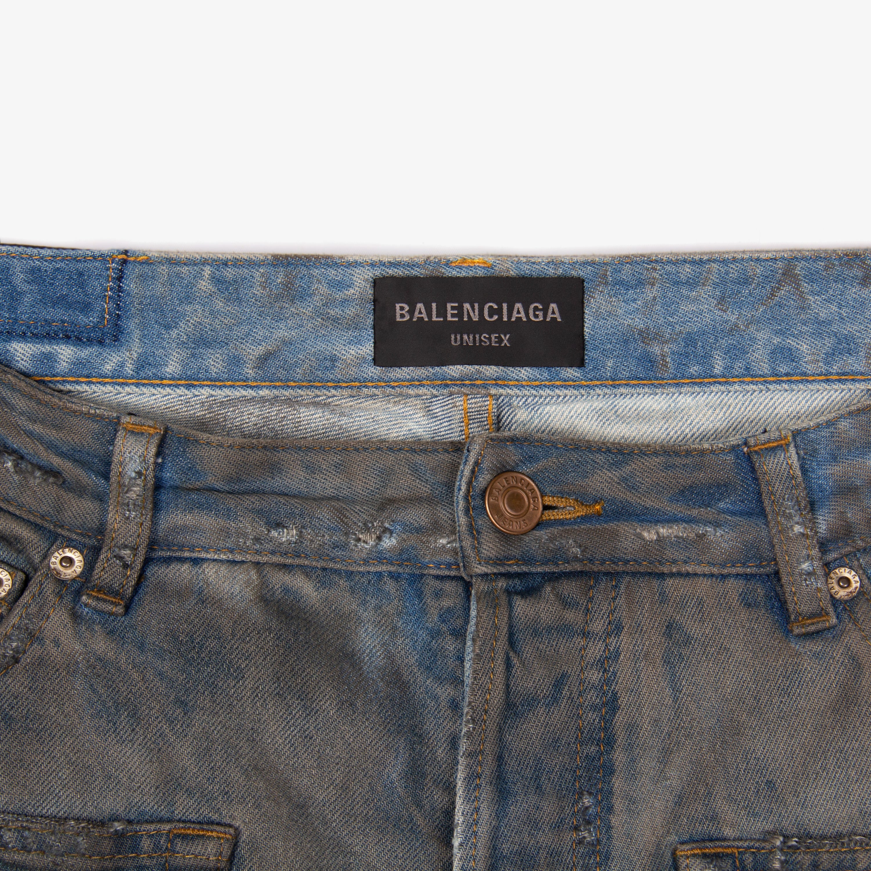 PATCHED POCKETS BAGGY DENIM | XS