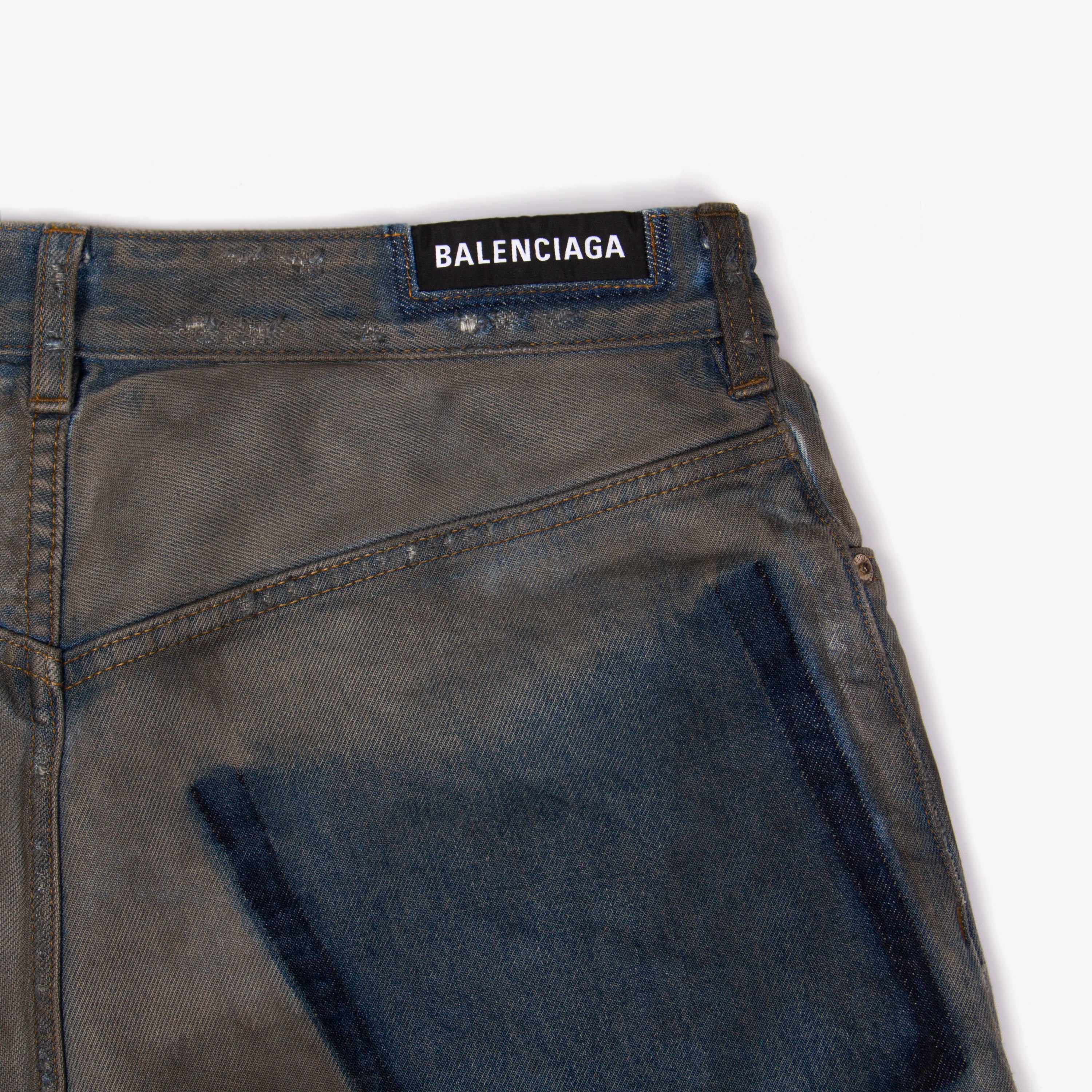 PATCHED POCKETS BAGGY DENIM | XS