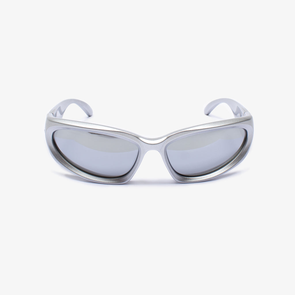 SILVER SWIFT OVAL SUNGLASSES