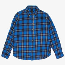 Load image into Gallery viewer, BLUE LEATHER PLUS PATCH FLANNEL