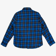 Load image into Gallery viewer, BLUE LEATHER PLUS PATCH FLANNEL