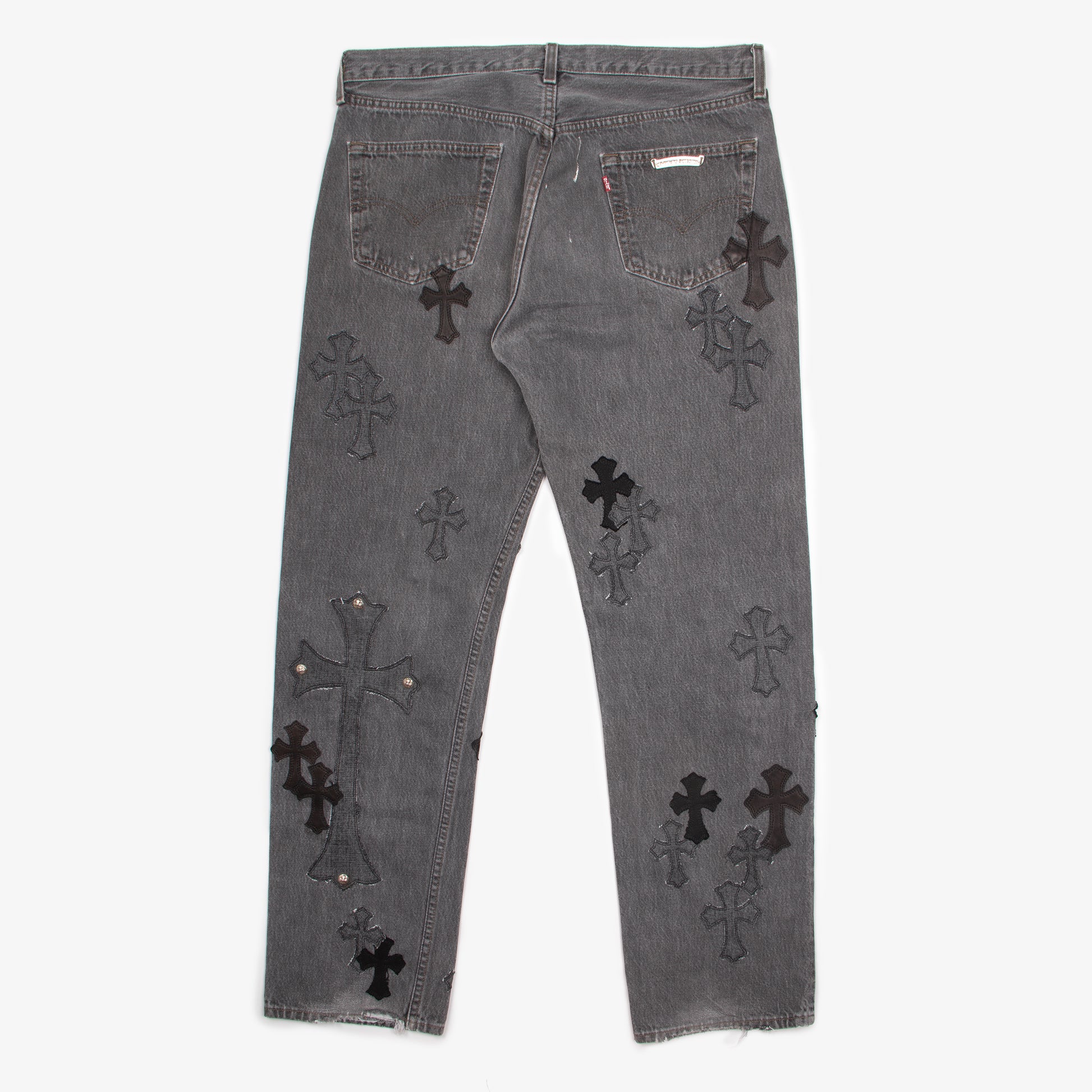 BLACK PATCHES ON PATCHES DENIM