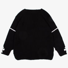 Load image into Gallery viewer, BLACK LEATHER PATCH CASHMERE SWEATER