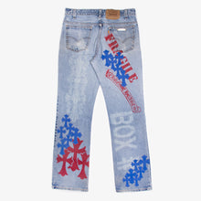 Load image into Gallery viewer, BLUE CROSS PATCH STENCIL DENIM