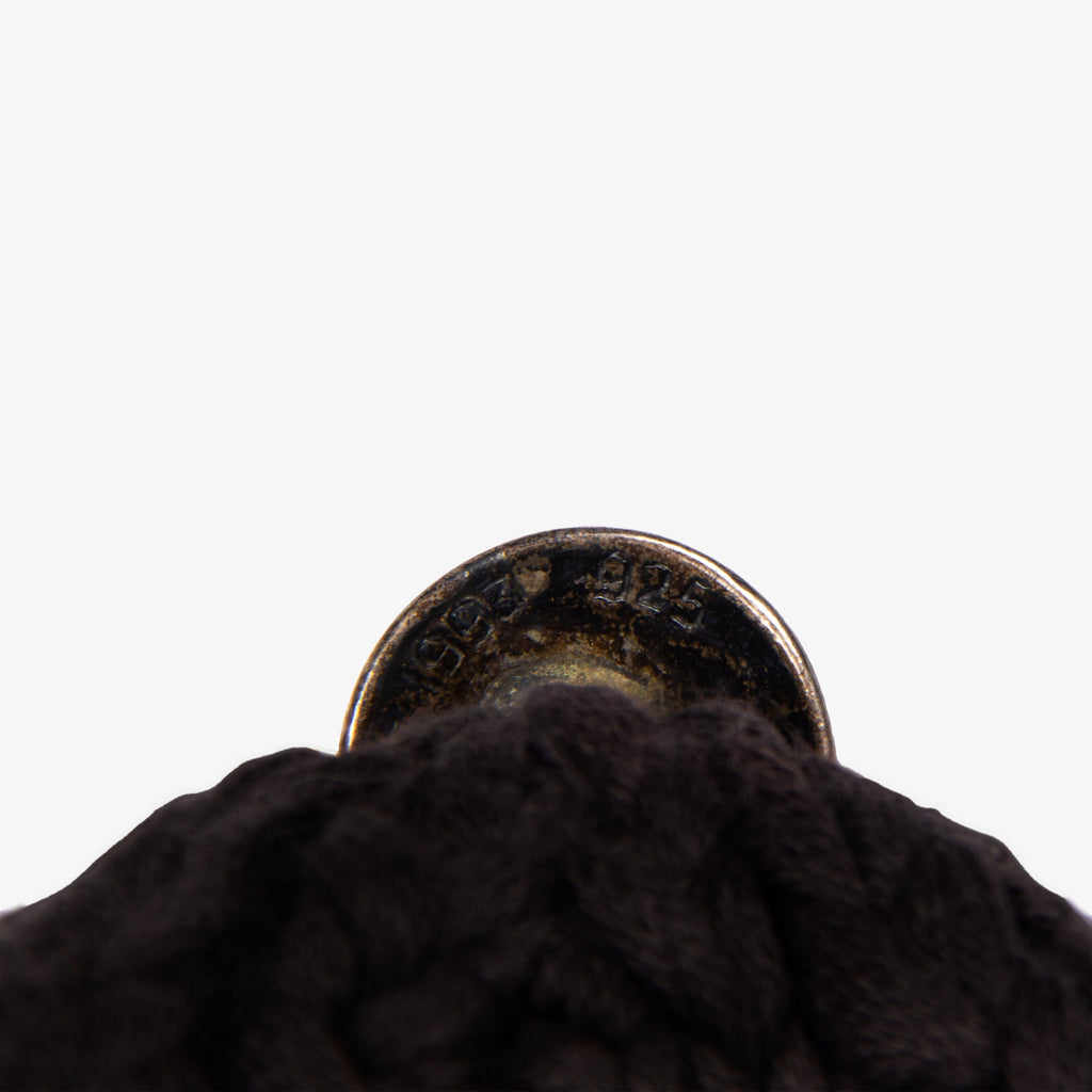 LEATHER FLEUR PATCH KNIT BEANIE