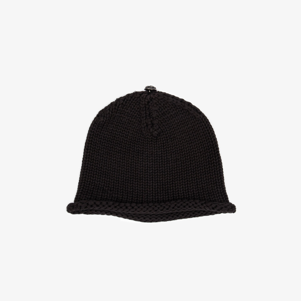 LEATHER FLEUR PATCH KNIT BEANIE