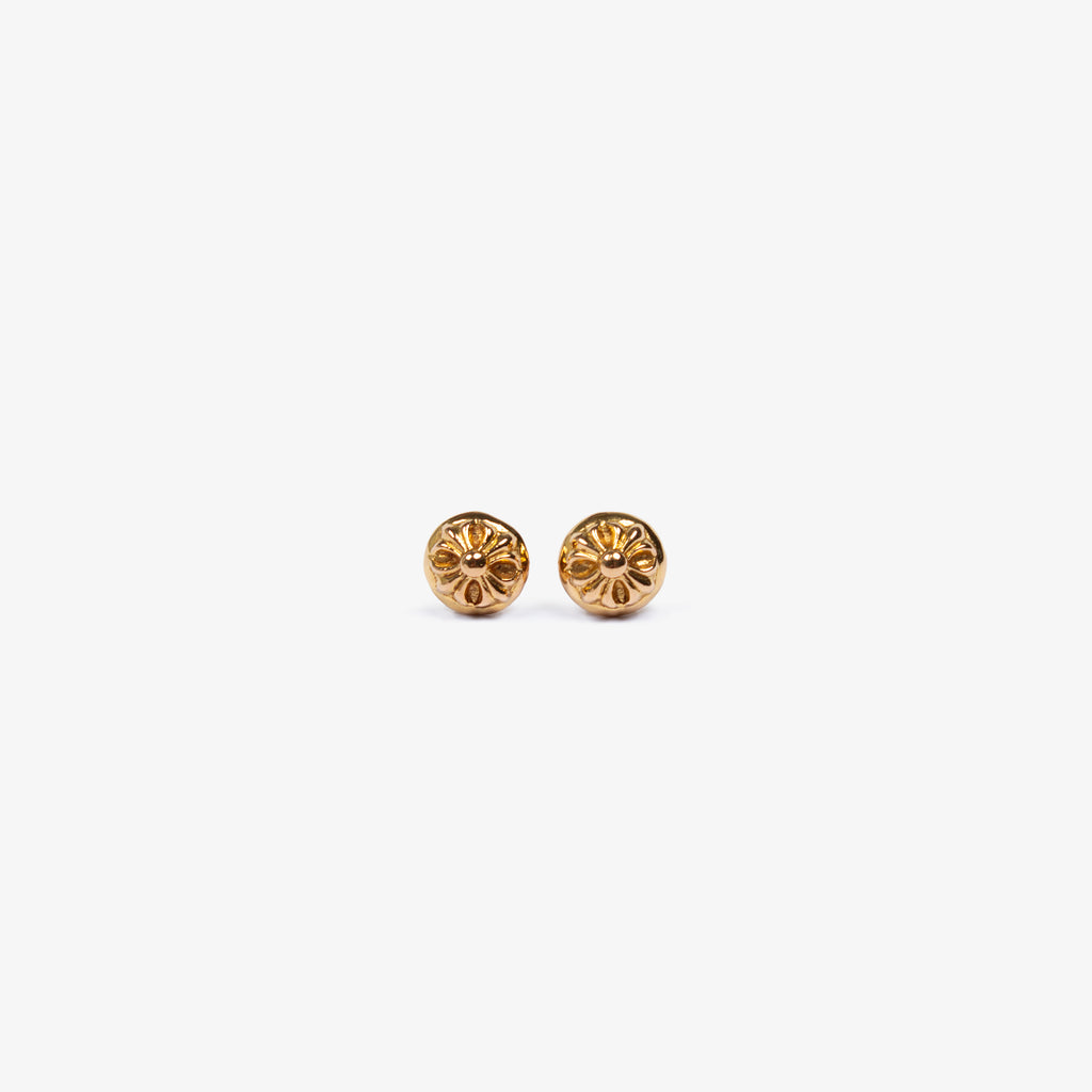 22K GOLD CROSSBALL EARRINGS