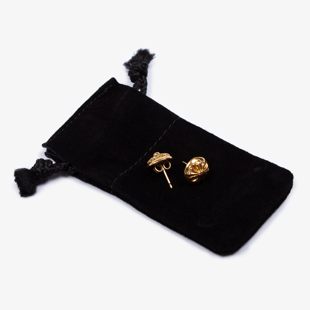 22K GOLD CROSSBALL EARRINGS