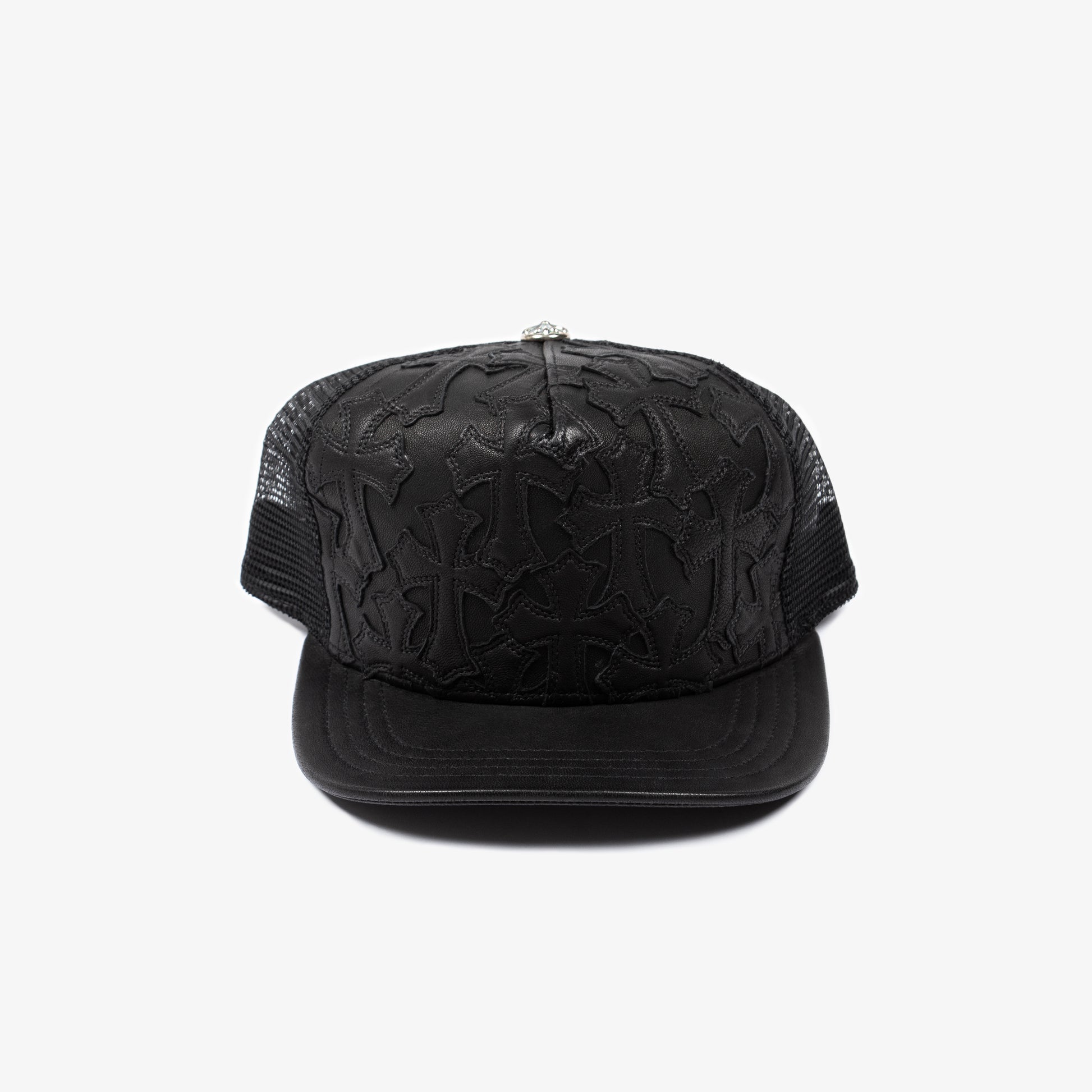 LEATHER CEMETERY CROSS PATCH TRUCKER