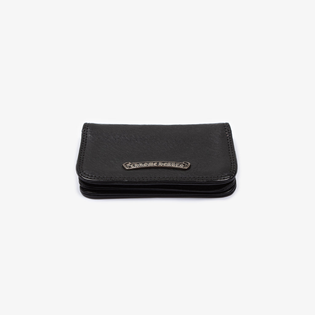 BLACK LEATHER SCROLLBAR WALLET