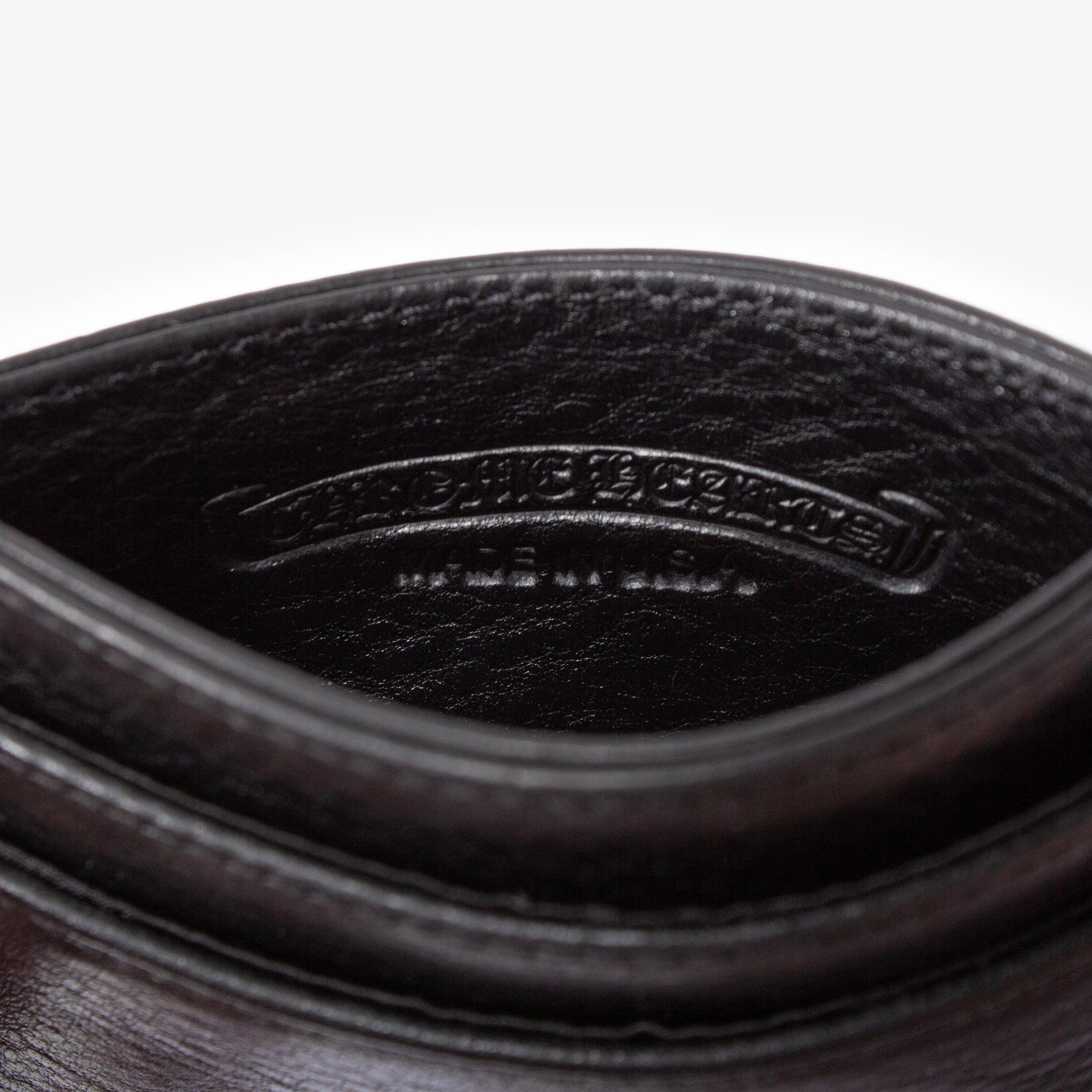 BLACK LEATHER SCROLLBAR CARD HOLDER