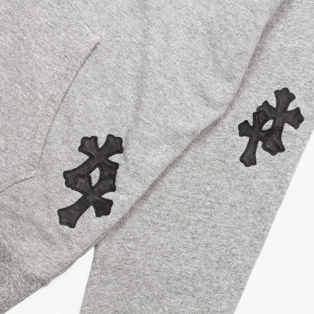 GREY CROSS PATCH HOODIE
