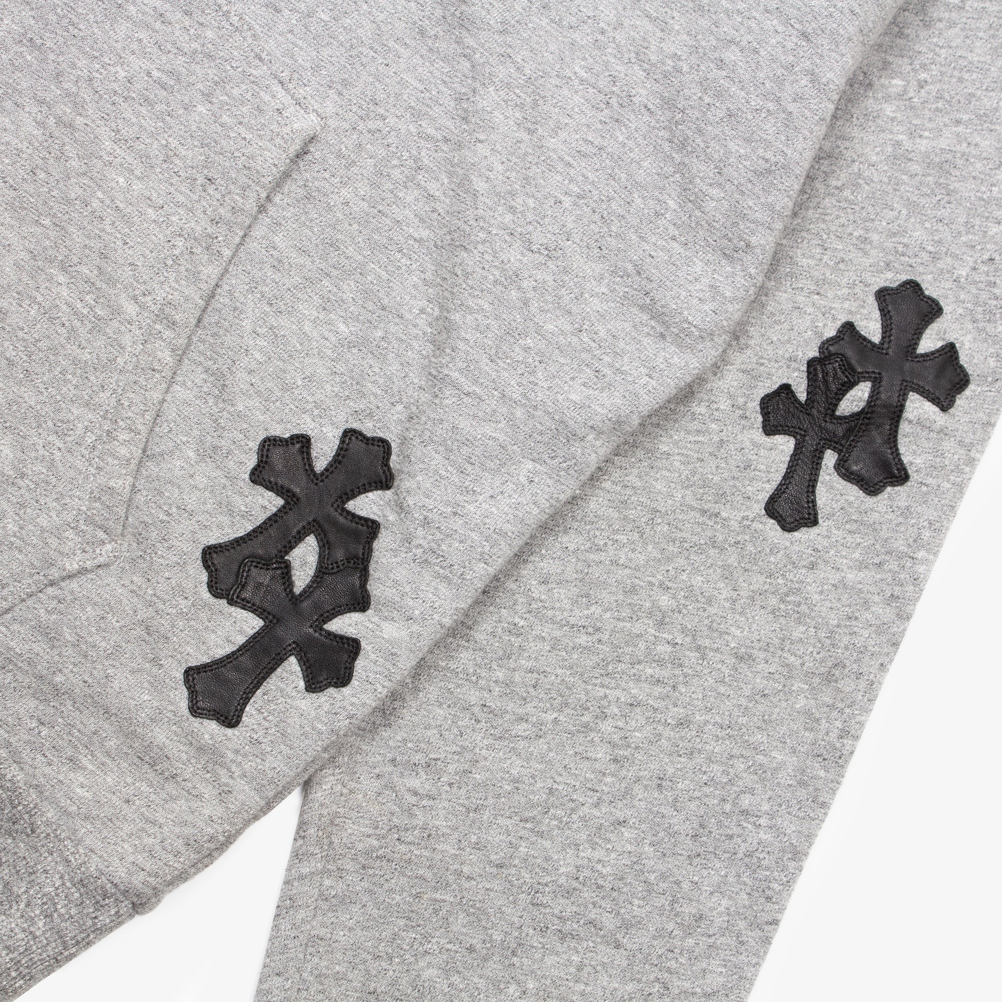 GREY CROSS PATCH HOODIE