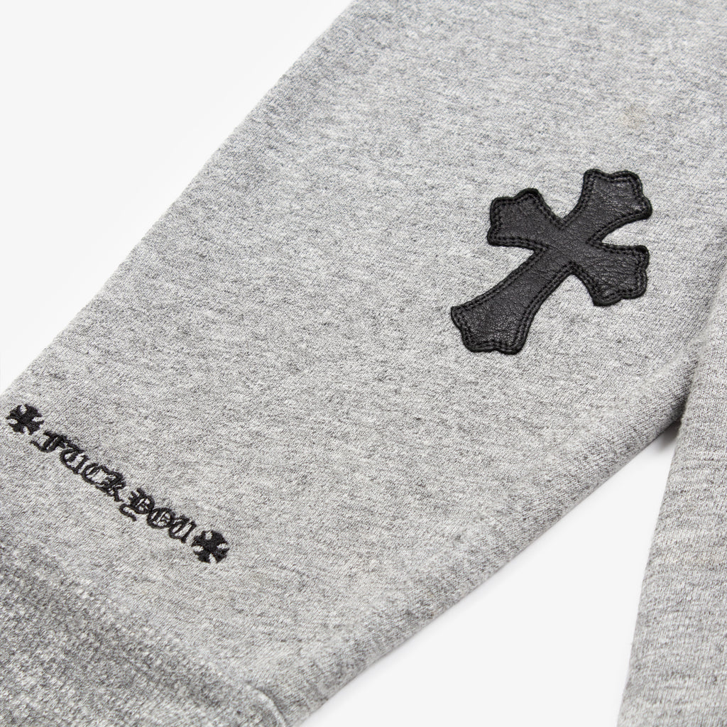 GREY CROSS PATCH HOODIE