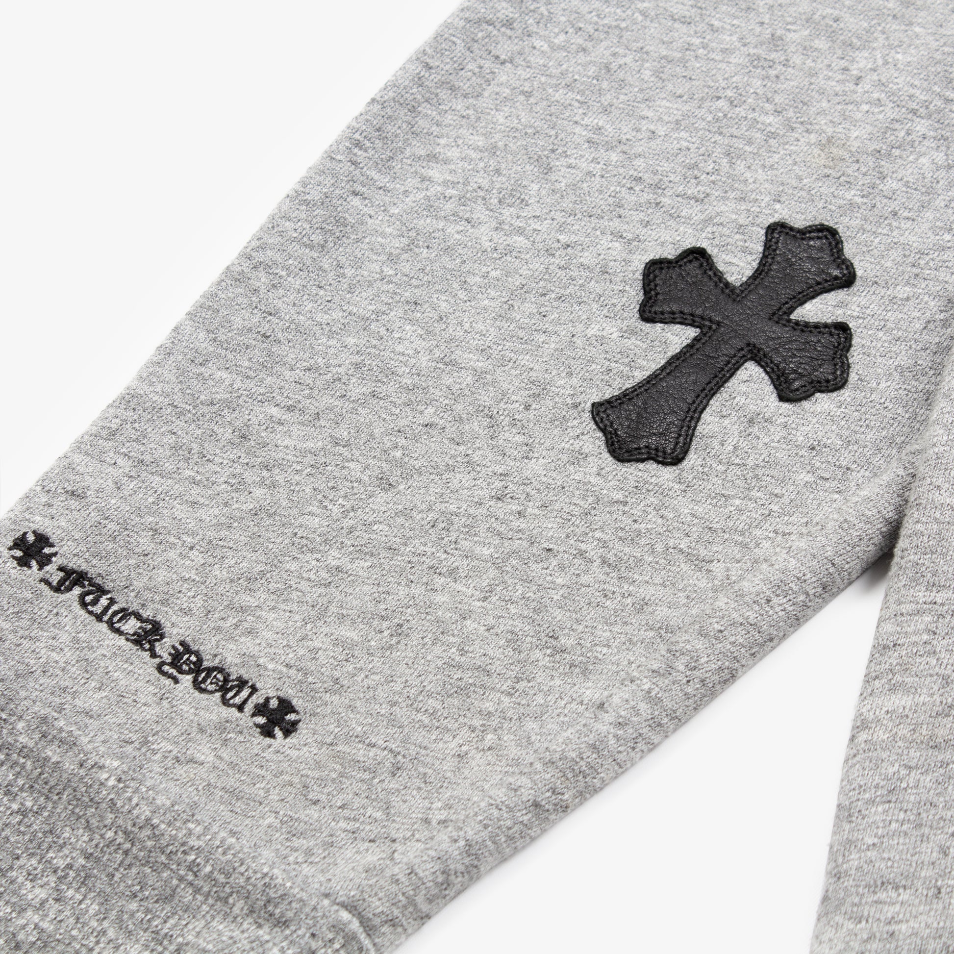 GREY CROSS PATCH HOODIE