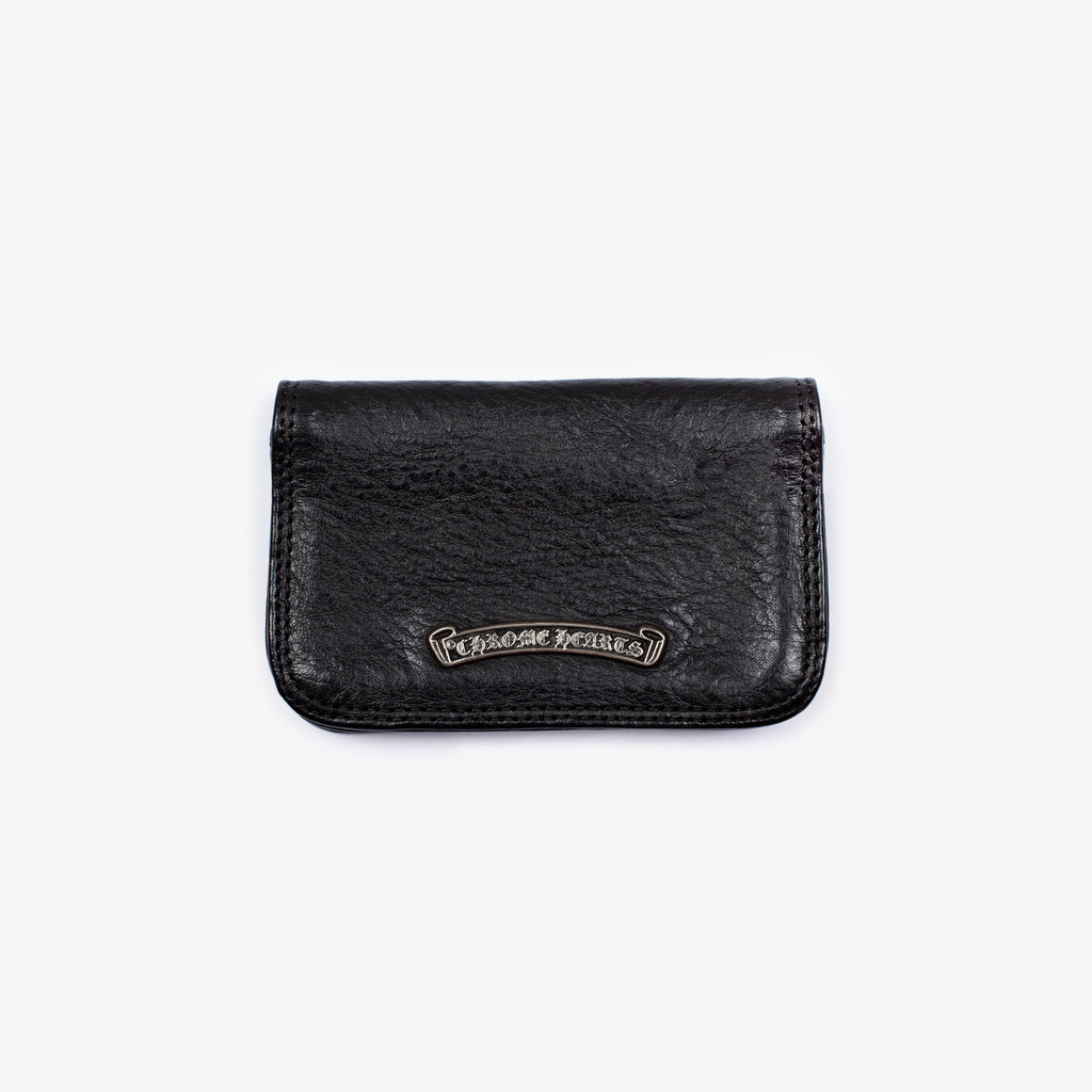 BLACK LEATHER SCROLLBAR WALLET