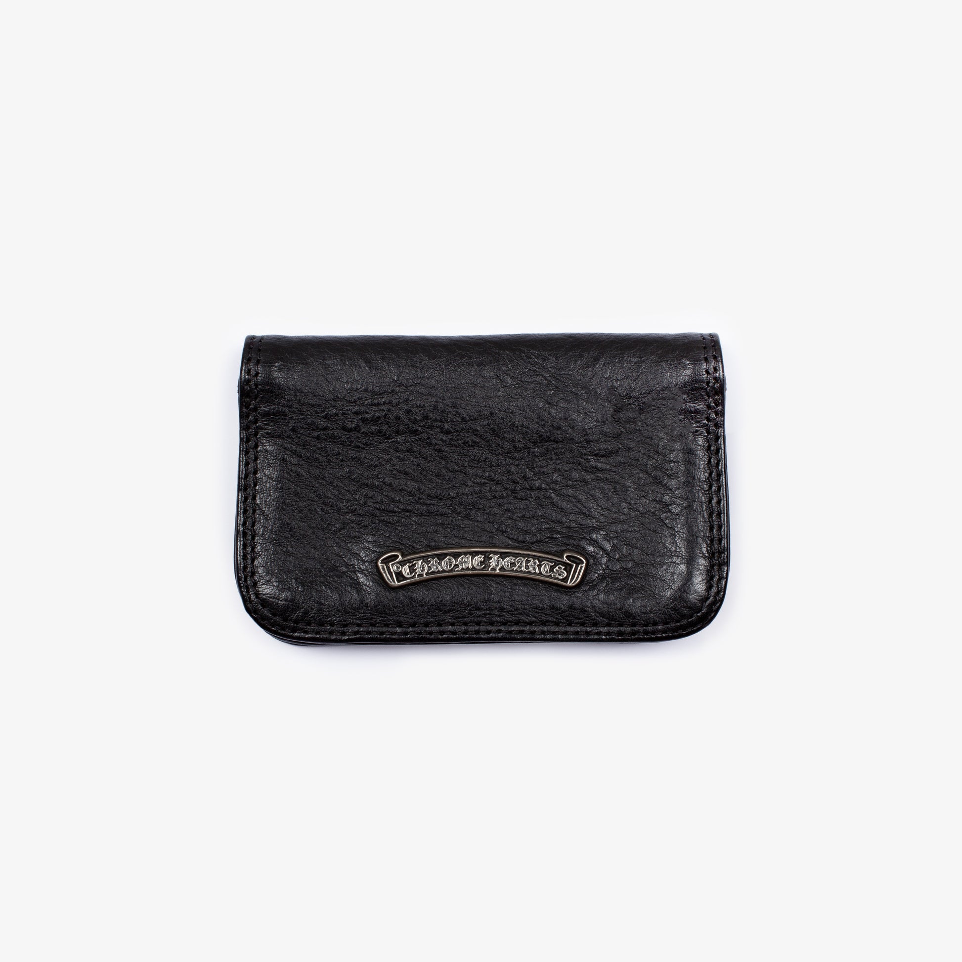 BLACK LEATHER SCROLLBAR WALLET