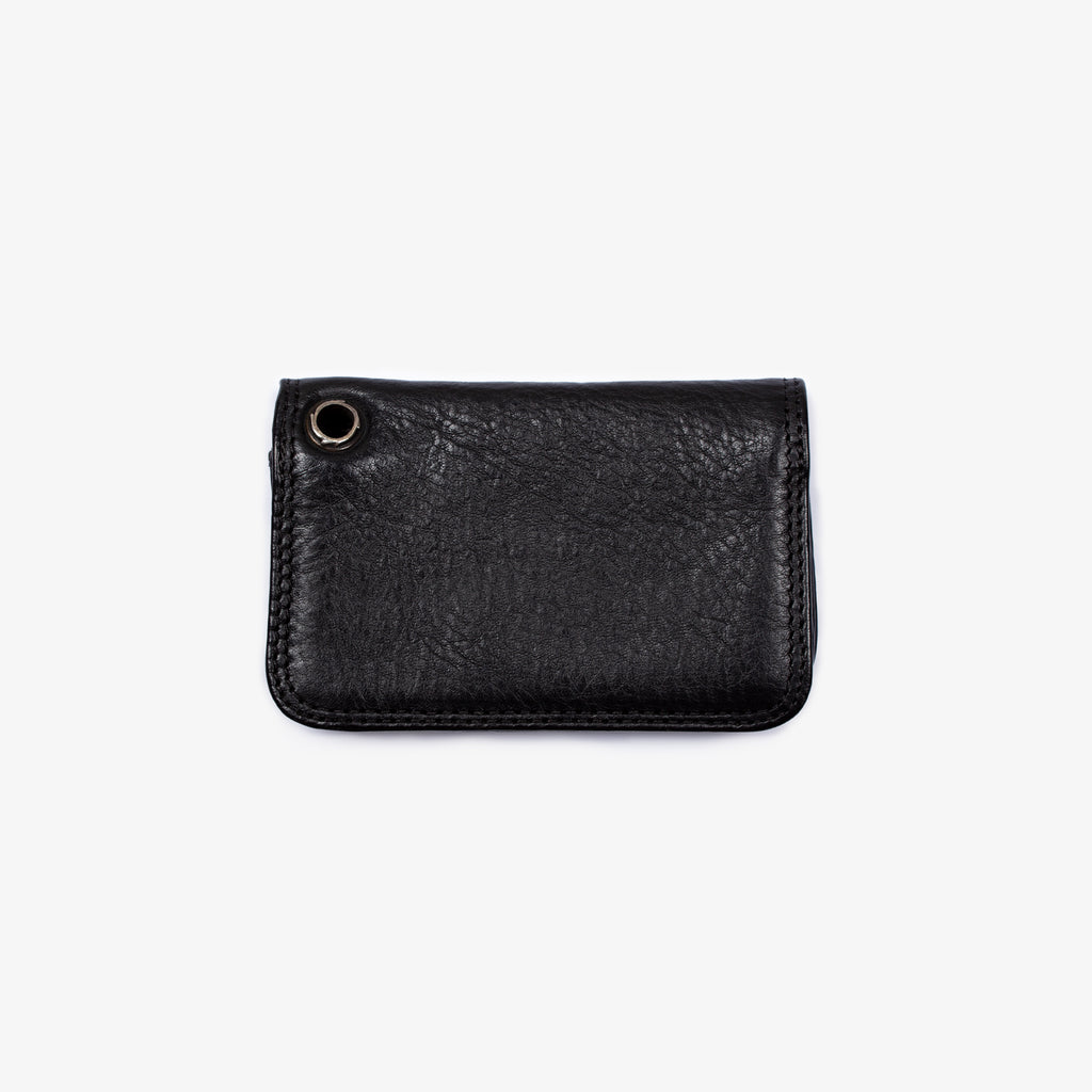 BLACK LEATHER SCROLLBAR WALLET