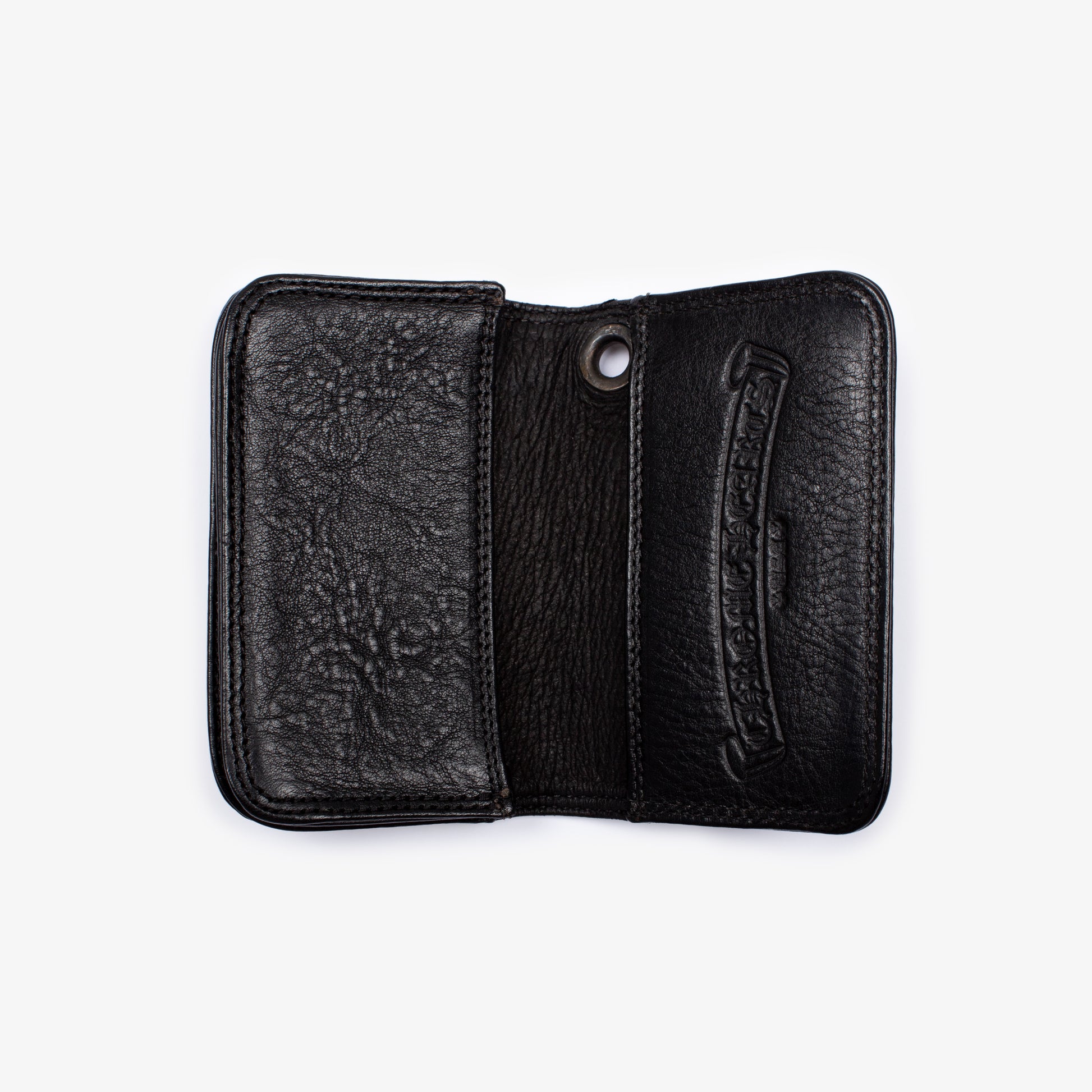 BLACK LEATHER SCROLLBAR WALLET
