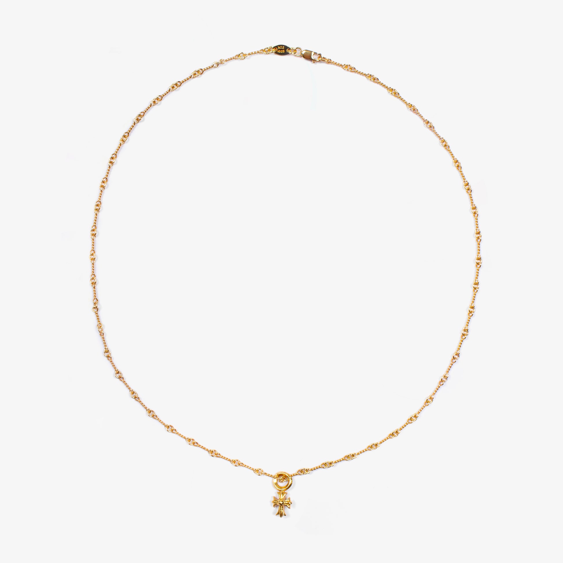 22K GOLD CROSS STACK CHARM