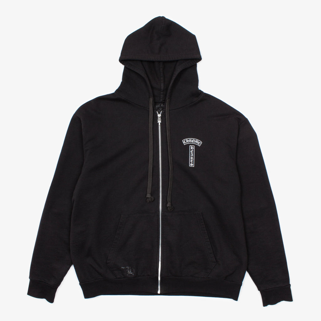 BALCK T BAR ZIP UP HOODIE
