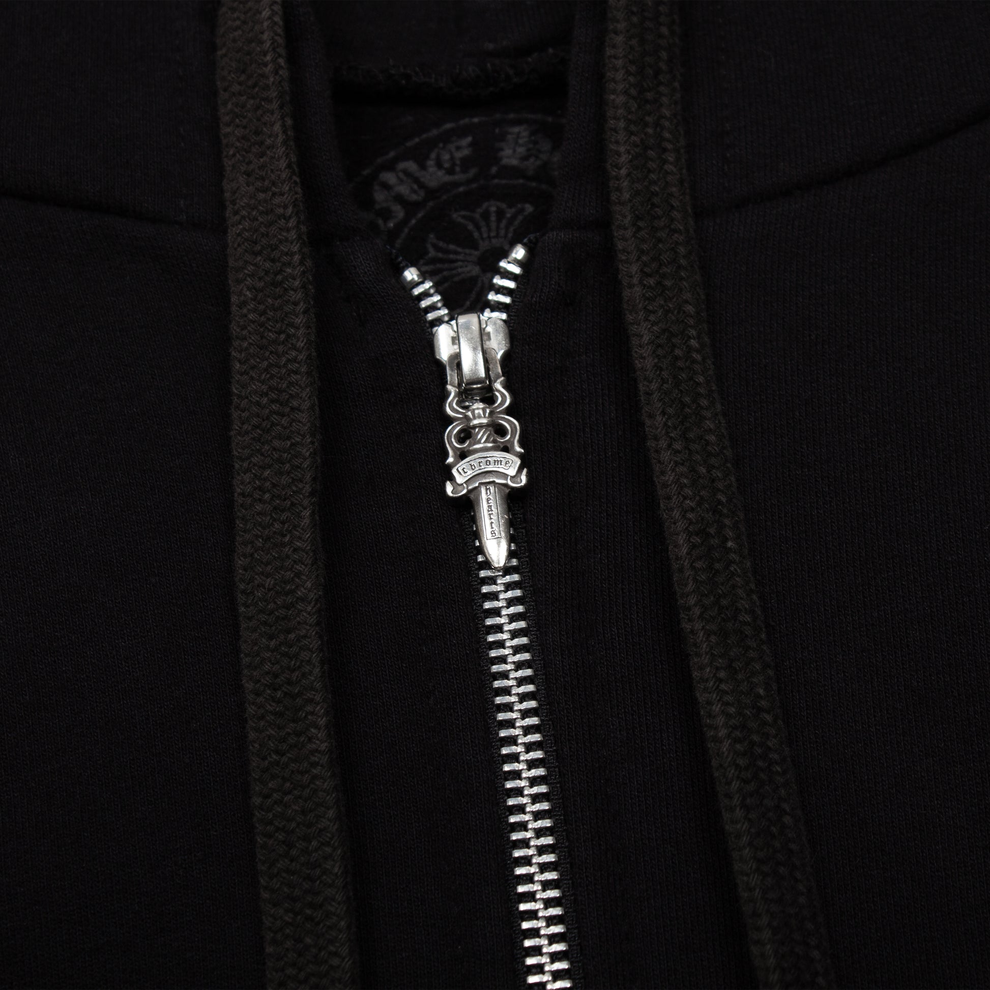 BALCK T BAR ZIP UP HOODIE