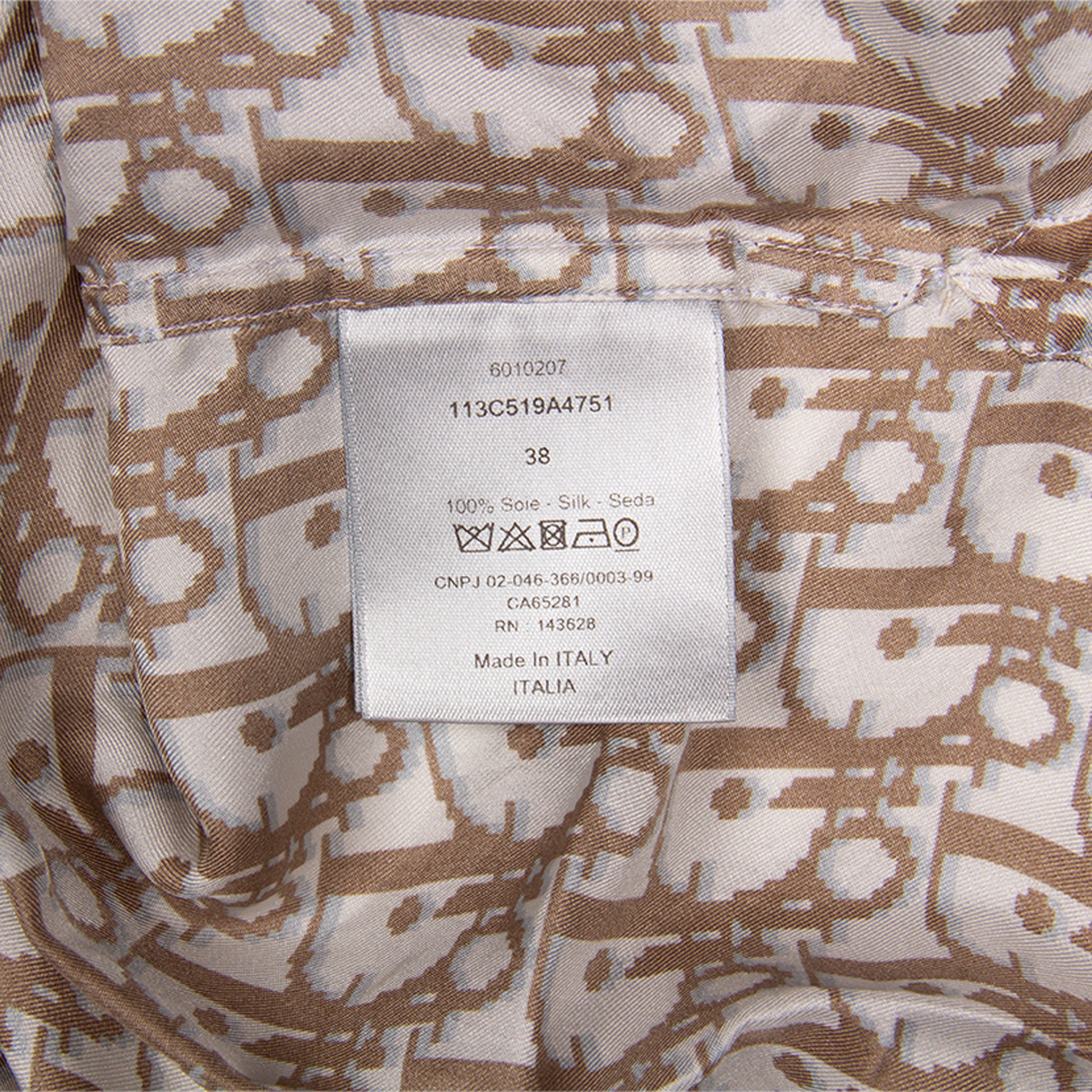 OBLIQUE MONOGRAM SILK SHIRT | 38