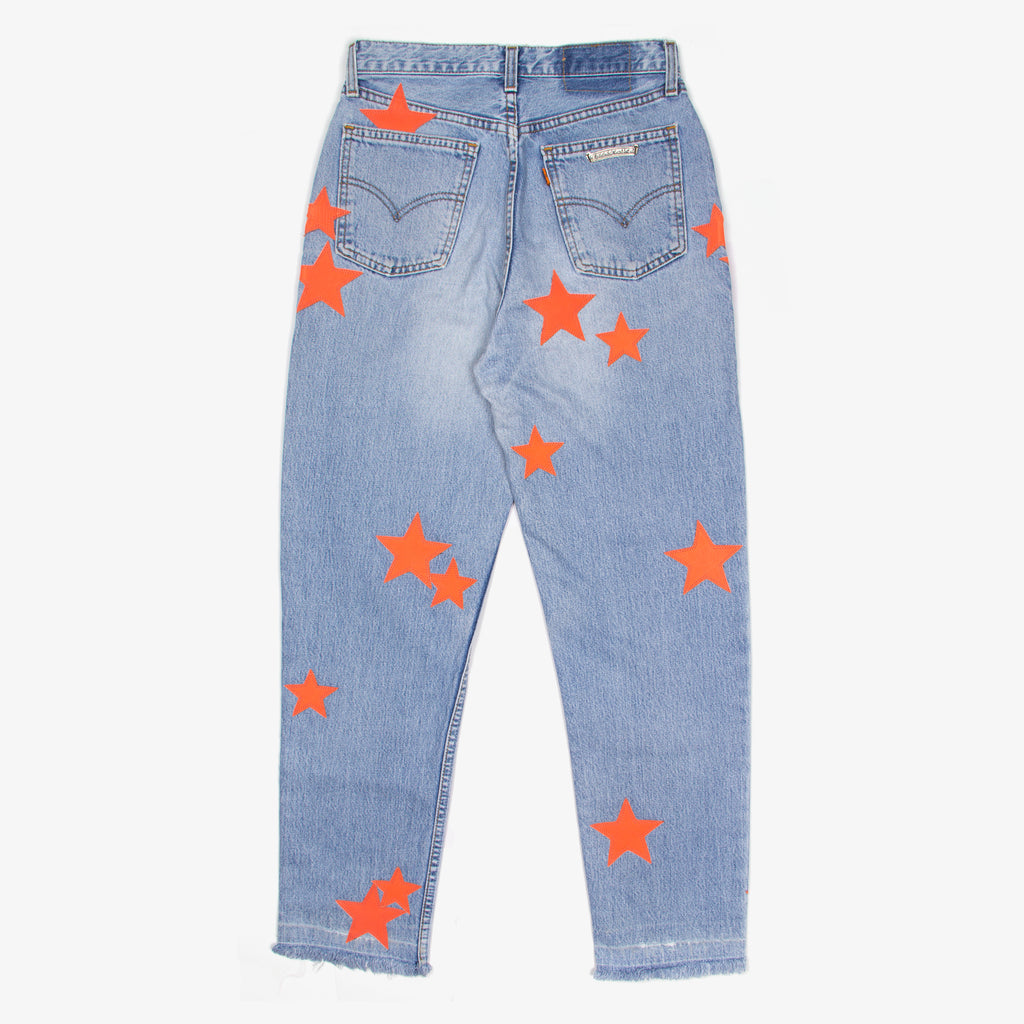 ORANGE STAR PATCH DENIM