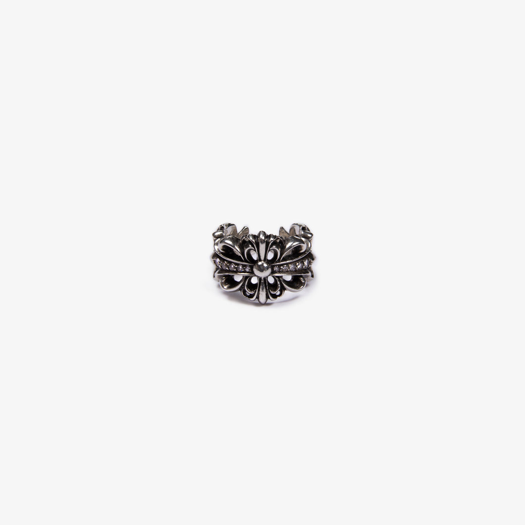 PAVE DOUBLE FLORAL RING | 9