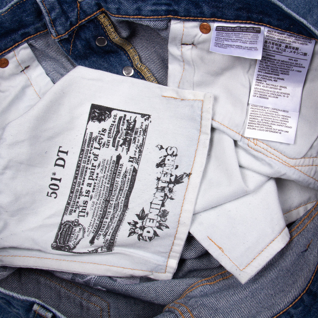 CHAIN STITCH COTTON WREATH DENIM