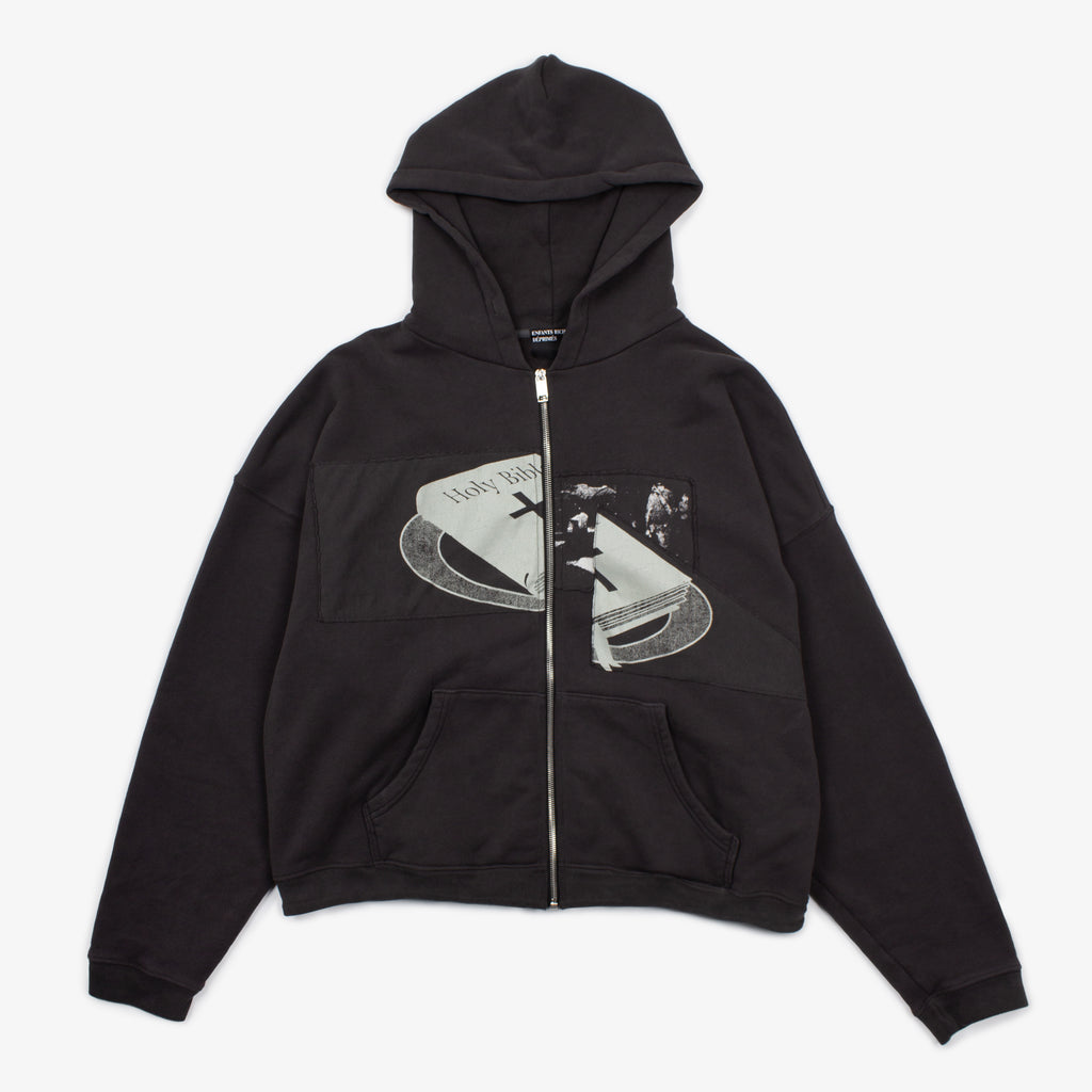 ASSEMBLAGE HOLY BIBLE ZIP HOODIE