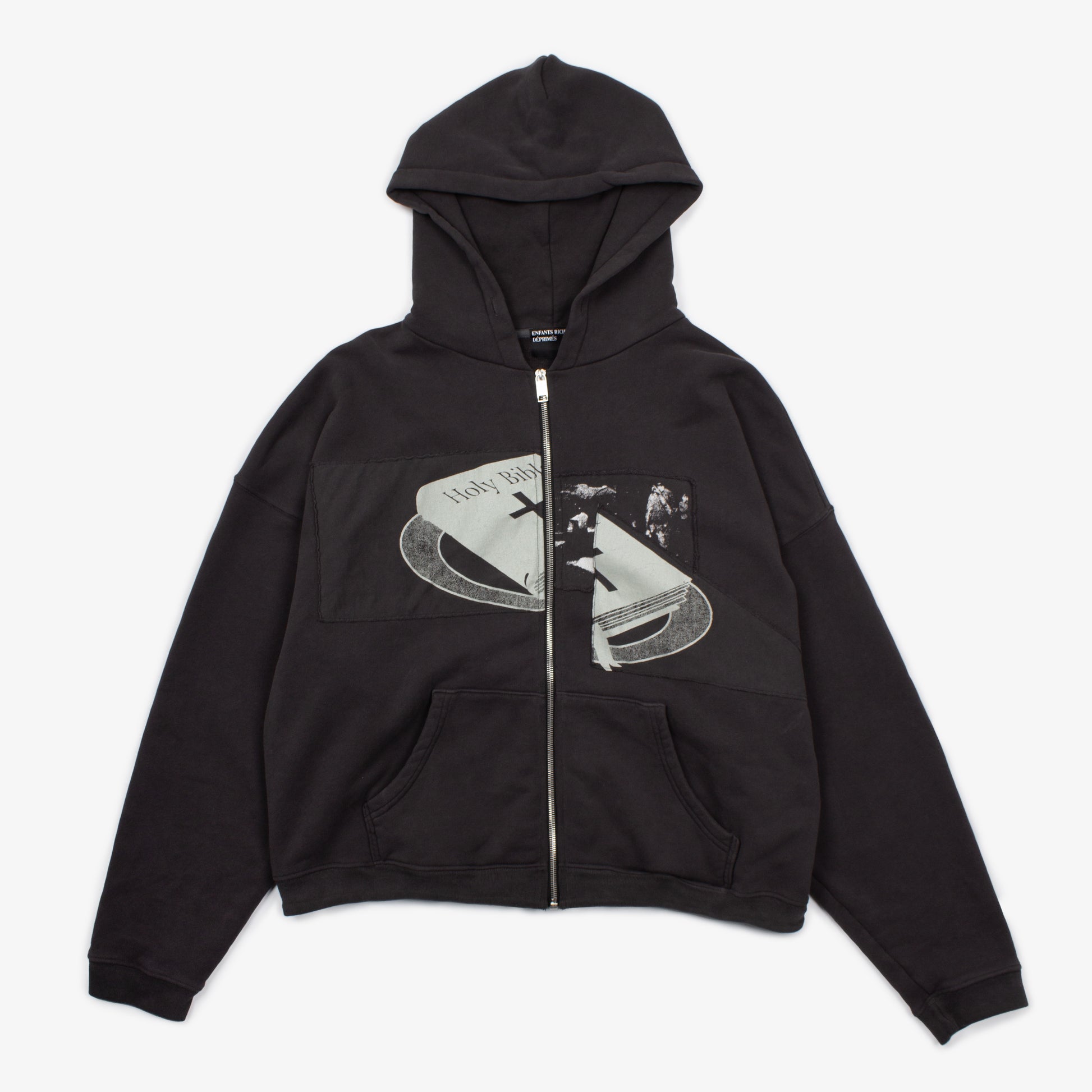 ASSEMBLAGE HOLY BIBLE ZIP HOODIE
