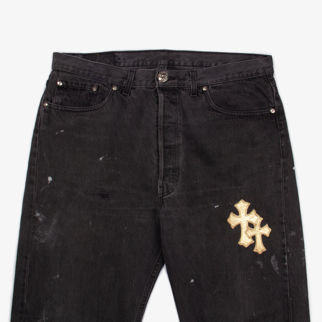 GOLD CROSS PATCH DENIM