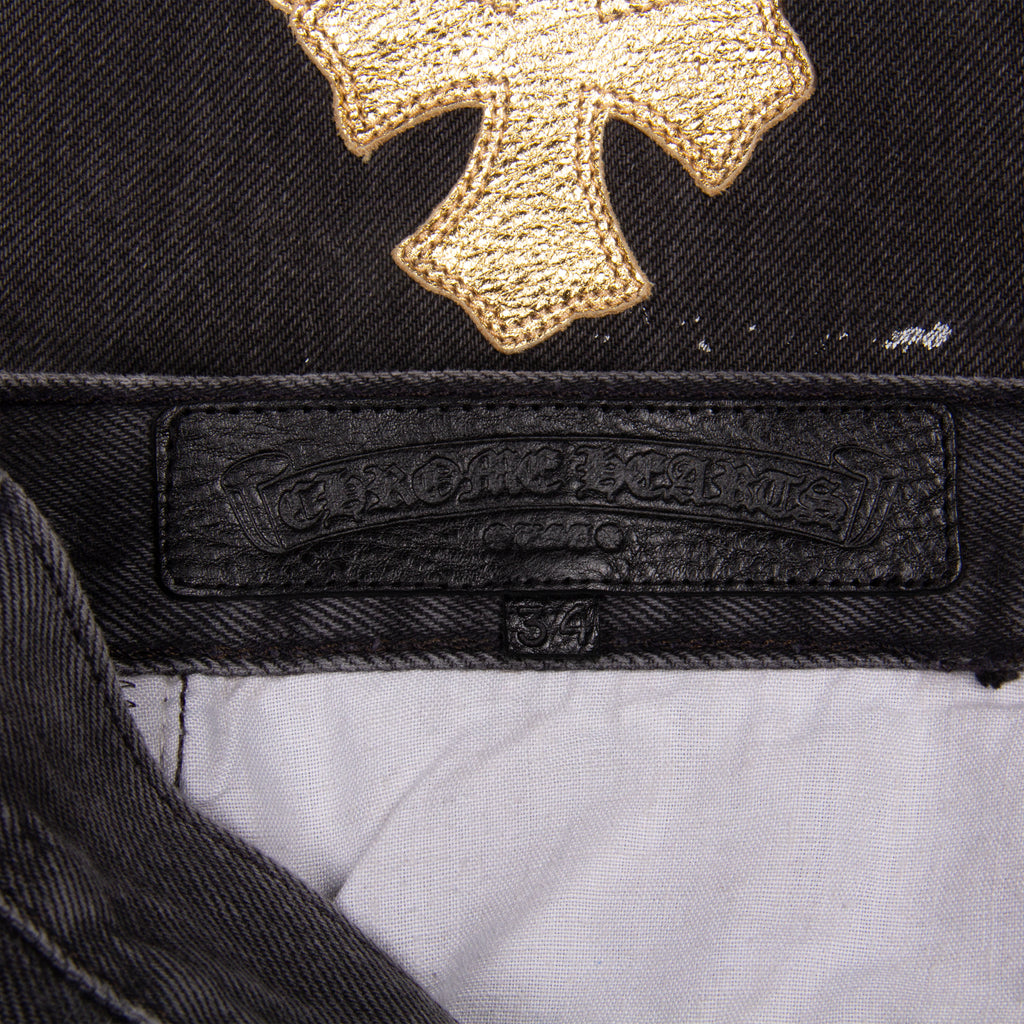 GOLD CROSS PATCH DENIM