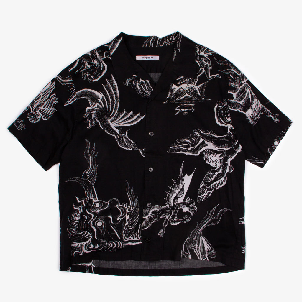 DRAGON GRAPHIC CAMP COLLAR SHIRT