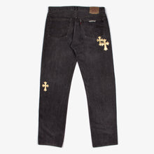 Load image into Gallery viewer, GOLD CROSS PATCH DENIM