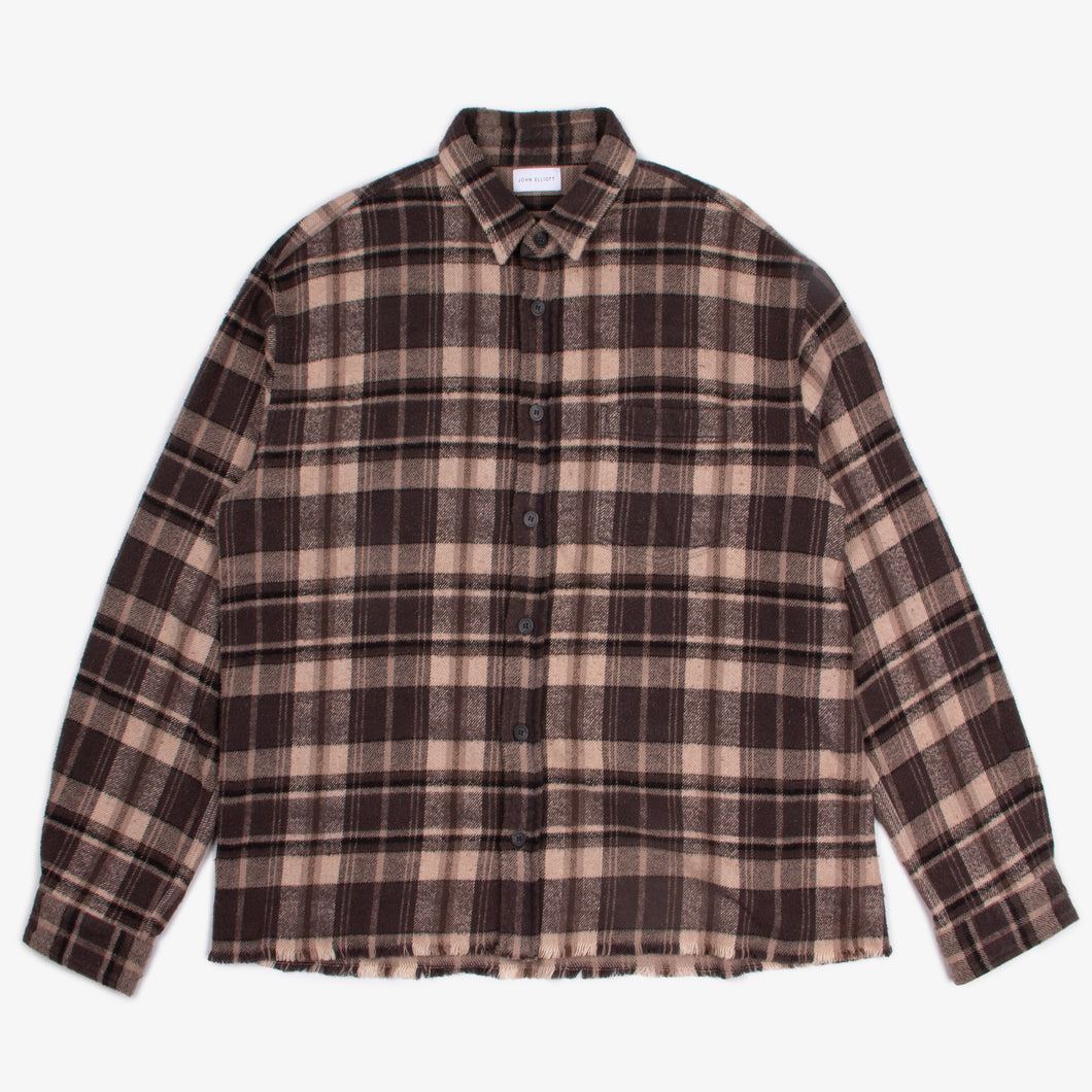 BROWN RAW HEM FLANNEL | 4