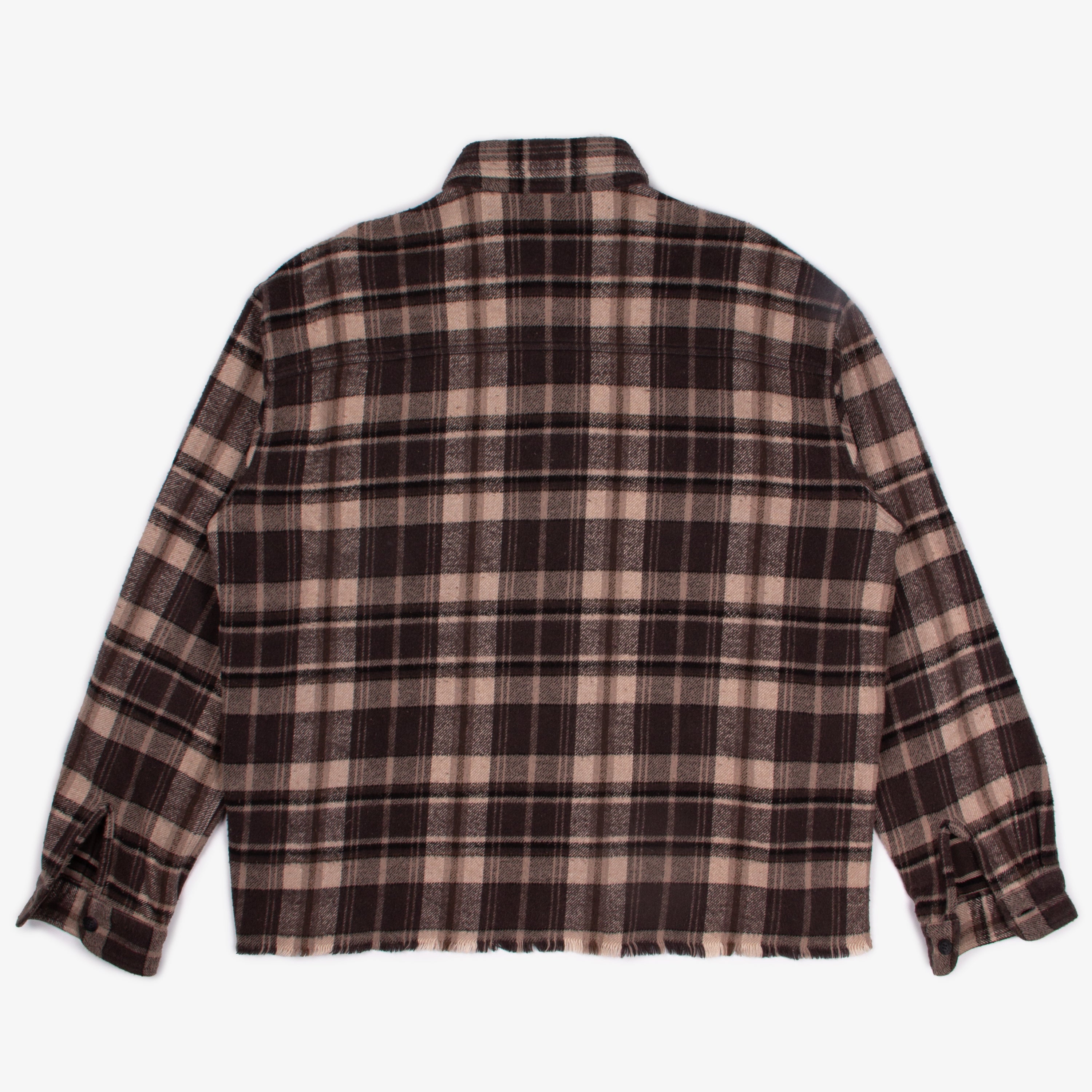 BROWN RAW HEM FLANNEL | 4