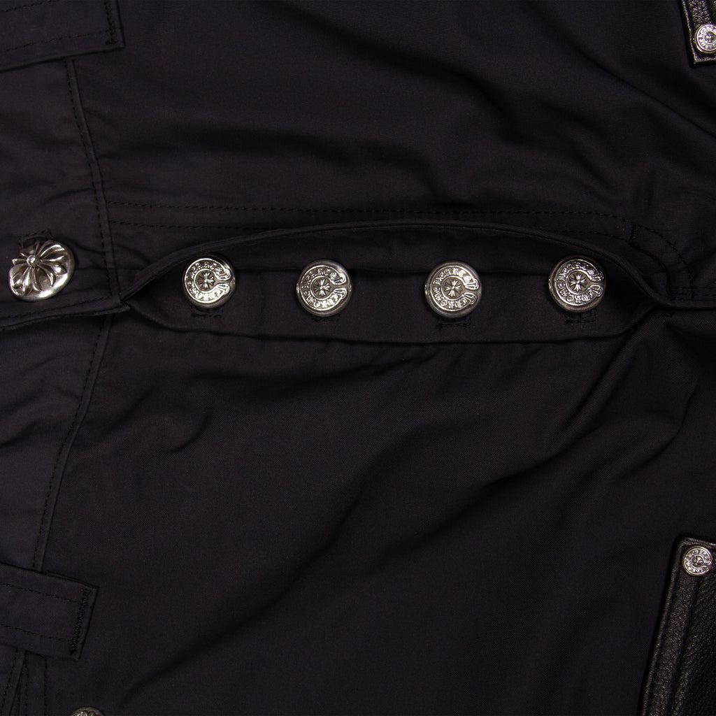 LEATHER KNEE CROSS PATCH CARPENTER PANT