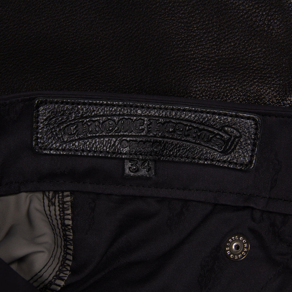 LEATHER KNEE CROSS PATCH CARPENTER PANT