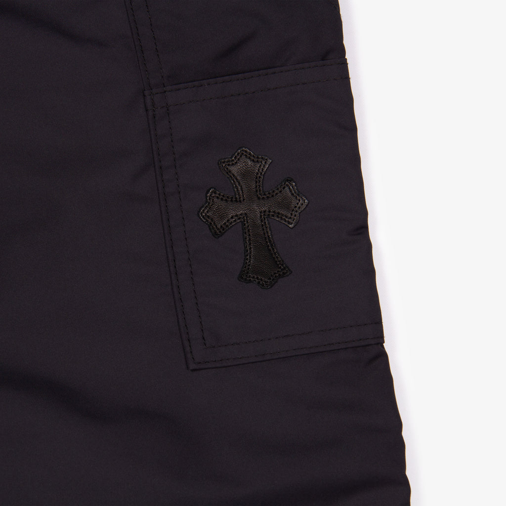 LEATHER KNEE CROSS PATCH CARPENTER PANT