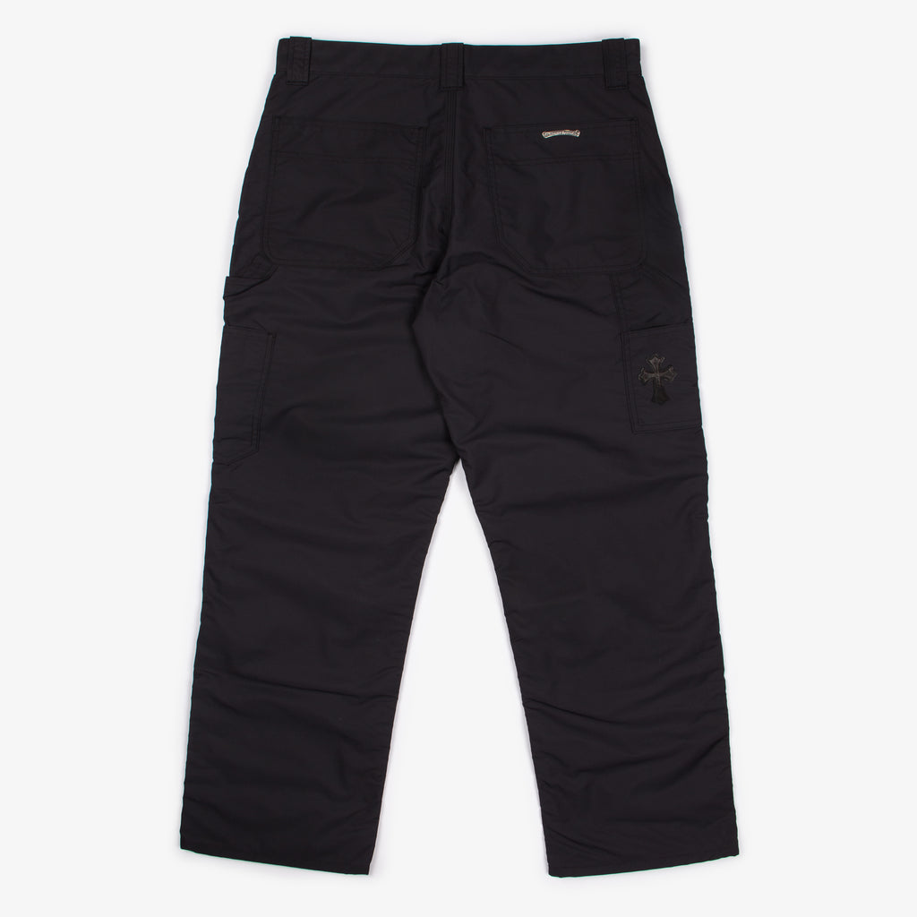 LEATHER KNEE CROSS PATCH CARPENTER PANT