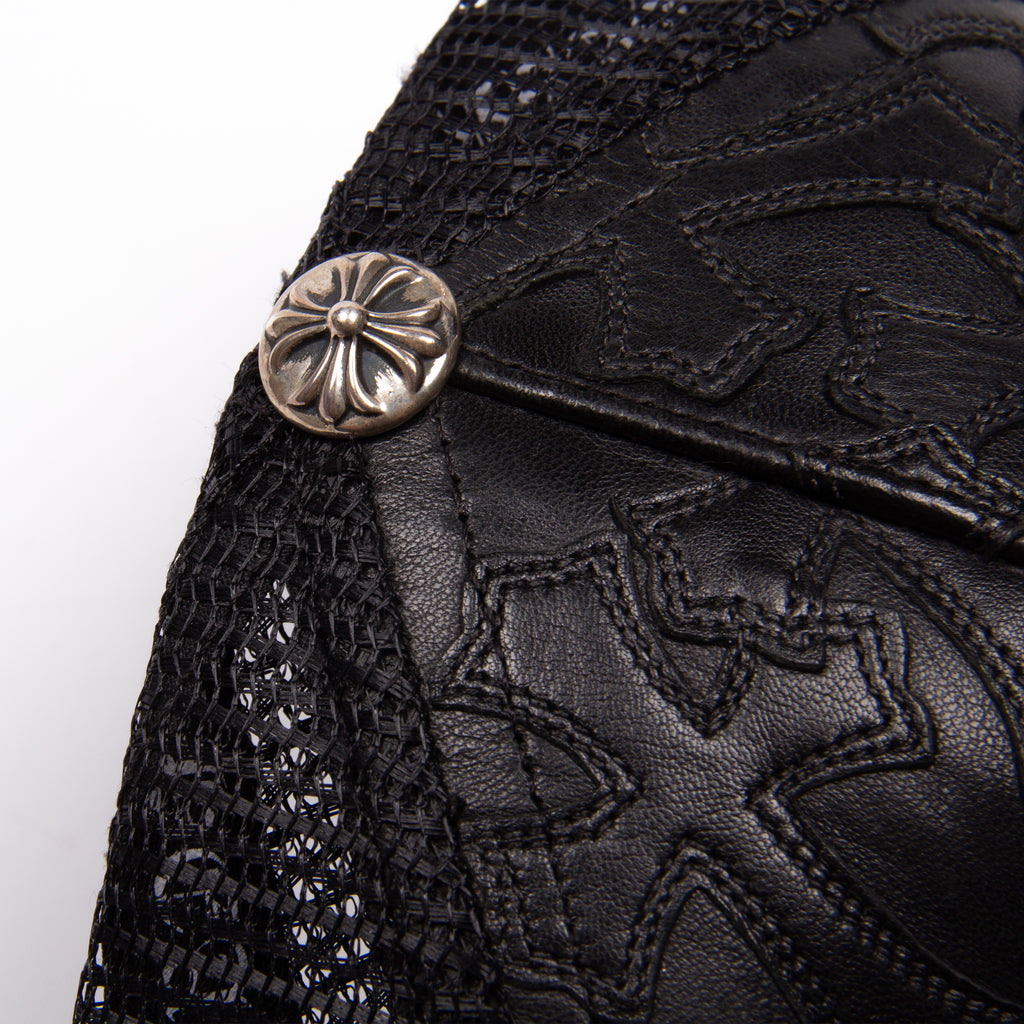 LEATHER CEMETERY CROSS PATCH HAT