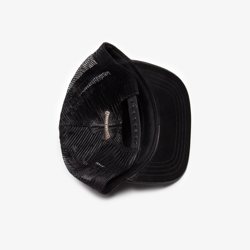 LEATHER CEMETERY CROSS PATCH HAT