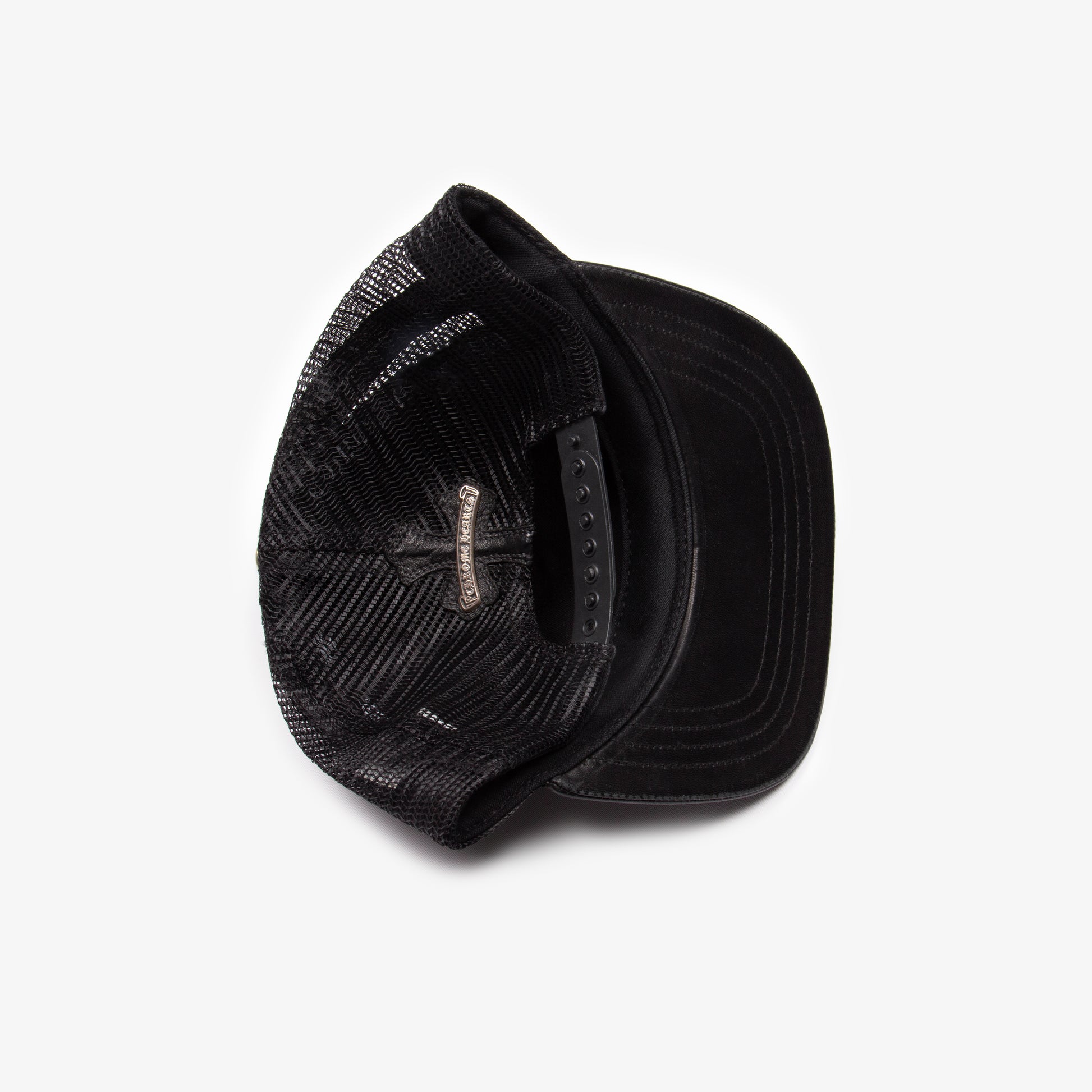 LEATHER CEMETERY CROSS PATCH HAT