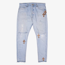 Load image into Gallery viewer, LEOPARD CROSS PATCH DENIM