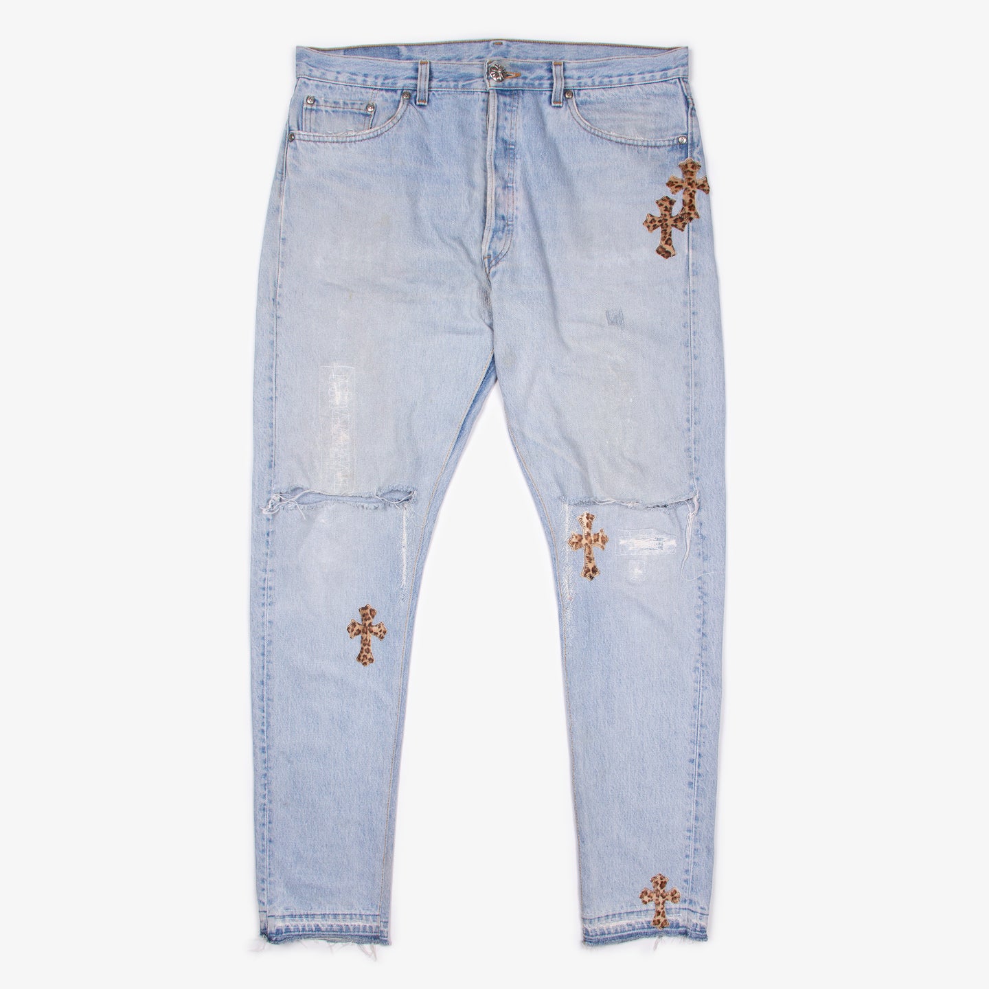 LEOPARD CROSS PATCH DENIM